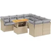 Image de vidaXL - 9-delige - Loungeset - met - kussens - poly - rattan - beige