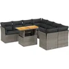 Image de vidaXL - 9-delige - Loungeset - met - kussens - poly - rattan - grijs