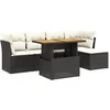 Image de vidaXL - 6-delige - Loungeset - met - kussens - poly - rattan - zwart