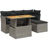 Image de vidaXL - 6-delige - Loungeset - met - kussens - poly - rattan - grijs