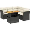 Image de vidaXL - 5-delige - Loungeset - met - kussens - poly - rattan - zwart
