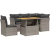 Image de vidaXL - 5-delige - Loungeset - met - kussens - poly - rattan - grijs