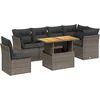 Image de vidaXL - 7-delige - Loungeset - met - kussens - poly - rattan - grijs
