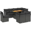 Image de vidaXL - 9-delige - Loungeset - met - kussens - poly - rattan - zwart