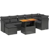 Image de vidaXL - 8-delige - Loungeset - met - kussens - poly - rattan - zwart