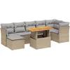 Image de vidaXL - 8-delige - Loungeset - met - kussens - poly - rattan - beige