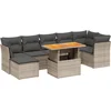 Image de vidaXL - 8-delige - Loungeset - met - kussens - poly - rattan - grijs