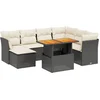 Image de vidaXL - 8-delige - Loungeset - met - kussens - poly - rattan - zwart