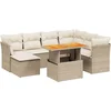 Image de vidaXL - 8-delige - Loungeset - met - kussens - poly - rattan - beige