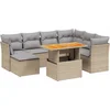 Image de vidaXL - 8-delige - Loungeset - met - kussens - poly - rattan - beige