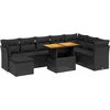 Image de vidaXL - 9-delige - Loungeset - met - kussens - poly - rattan - zwart