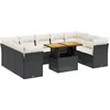 Image de vidaXL - 10-delige - Loungeset - met - kussens - poly - rattan - zwart