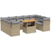 Image de vidaXL - 10-delige - Loungeset - met - kussens - poly - rattan - beige