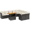 Image de vidaXL - 10-delige - Loungeset - met - kussens - poly - rattan - zwart