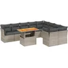 Image de vidaXL - 10-delige - Loungeset - met - kussens - poly - rattan - grijs