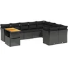 Image de vidaXL - 10-delige - Loungeset - met - kussens - poly - rattan - zwart