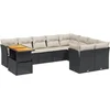 Image de vidaXL - 10-delige - Loungeset - met - kussens - poly - rattan - zwart