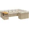 Image de vidaXL - 10-delige - Loungeset - met - kussens - poly - rattan - beige