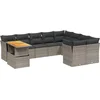 Image de vidaXL - 10-delige - Loungeset - met - kussens - poly - rattan - grijs