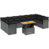 Image de vidaXL - 11-delige - Loungeset - met - kussens - poly - rattan - zwart