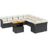 Image de vidaXL - 11-delige - Loungeset - met - kussens - poly - rattan - zwart