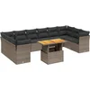 Image de vidaXL - 11-delige - Loungeset - met - kussens - poly - rattan - grijs