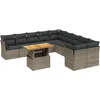 Image de vidaXL - 11-delige - Loungeset - met - kussens - poly - rattan - grijs