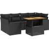 Image de vidaXL - 7-delige - Loungeset - met - kussens - poly - rattan - zwart