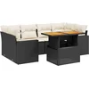 Image de vidaXL - 7-delige - Loungeset - met - kussens - poly - rattan - zwart
