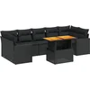Image de vidaXL - 8-delige - Loungeset - met - kussens - poly - rattan - zwart