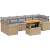 Image de vidaXL - 8-delige - Loungeset - met - kussens - poly - rattan - beige