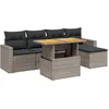 Image de vidaXL - 6-delige - Loungeset - met - kussens - poly - rattan - grijs