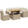 Image de vidaXL - 6-delige - Loungeset - met - kussens - poly - rattan - beige