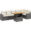 Image de vidaXL - 7-delige - Loungeset - met - kussens - poly - rattan - zwart