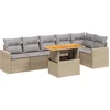 Image de vidaXL - 7-delige - Loungeset - met - kussens - poly - rattan - beige