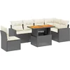 Image de vidaXL - 7-delige - Loungeset - met - kussens - poly - rattan - zwart