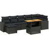 Image de vidaXL - 8-delige - Loungeset - met - kussens - poly - rattan - zwart