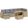 Image de vidaXL - 8-delige - Loungeset - met - kussens - poly - rattan - beige
