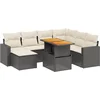 Image de vidaXL - 8-delige - Loungeset - met - kussens - poly - rattan - zwart