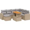 Image de vidaXL - 8-delige - Loungeset - met - kussens - poly - rattan - beige