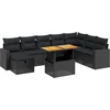 Image de vidaXL - 9-delige - Loungeset - met - kussens - poly - rattan - zwart
