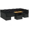 Image de vidaXL - 10-delige - Loungeset - met - kussens - poly - rattan - zwart