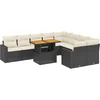 Image de vidaXL - 10-delige - Loungeset - met - kussens - poly - rattan - zwart