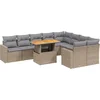 Image de vidaXL - 10-delige - Loungeset - met - kussens - poly - rattan - beige