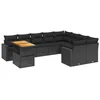 Image de vidaXL - 10-delige - Loungeset - met - kussens - poly - rattan - zwart