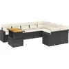 Image de vidaXL - 10-delige - Loungeset - met - kussens - poly - rattan - zwart