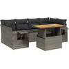 Image de vidaXL - 7-delige - Loungeset - met - kussens - poly - rattan - grijs