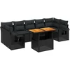 Image de vidaXL - 8-delige - Loungeset - met - kussens - poly - rattan - zwart
