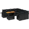 Image de vidaXL - 9-delige - Loungeset - met - kussens - poly - rattan - zwart