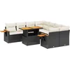 Image de vidaXL - 9-delige - Loungeset - met - kussens - poly - rattan - zwart